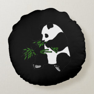 Almofada Redonda Giant Panda Come Bamboo Black