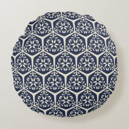 Almofada Redonda Gilded Garden Lattice - Flor de Meia-Noite