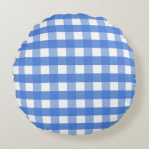 Gingham Branco e Azul Francês
