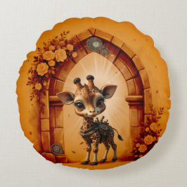 Almofada Redonda Girafa bebê em desenho animado