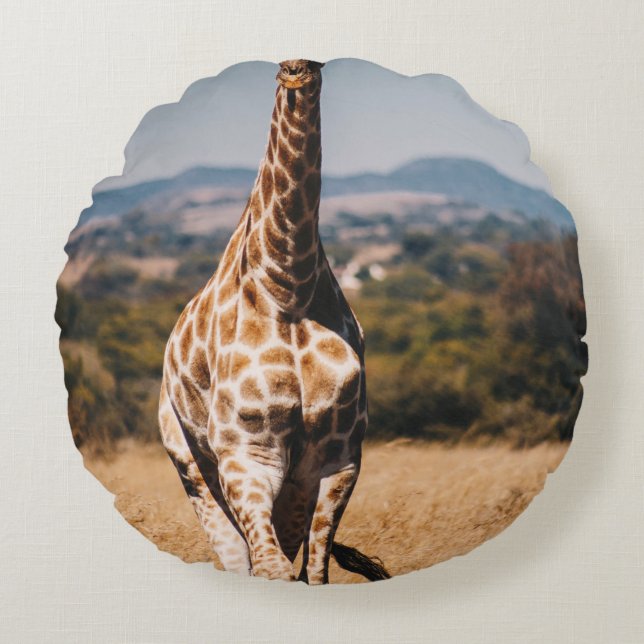 ALMOFADA REDONDA GIRAFFE RODADA POR GRAMA MARCADA (Frente)