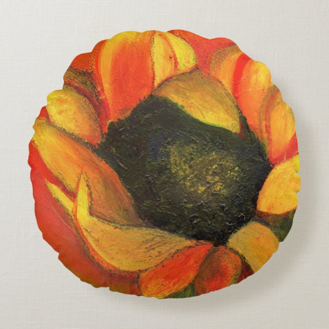 Almofada Redonda Girassol 2011 de setembro (Frente)