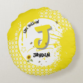 Almofada Redonda Girassol com Girassol como Amarelo