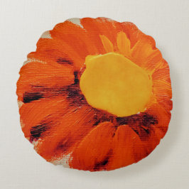 Almofada Redonda Girassol de laranja vibrante