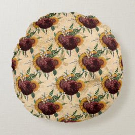 Almofada Redonda Girassol e Ranunculus