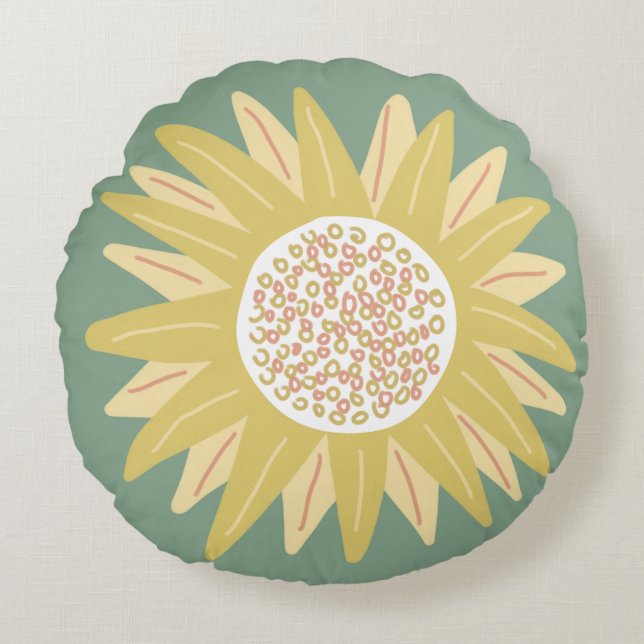 Almofada Redonda Girassol gigante (Frente)