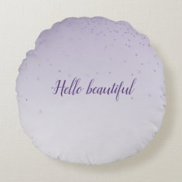 Almofada Redonda Girly Lilac Purple Confetti Glam Ombre