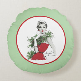 Almofada Redonda Glam Christmas Pillow