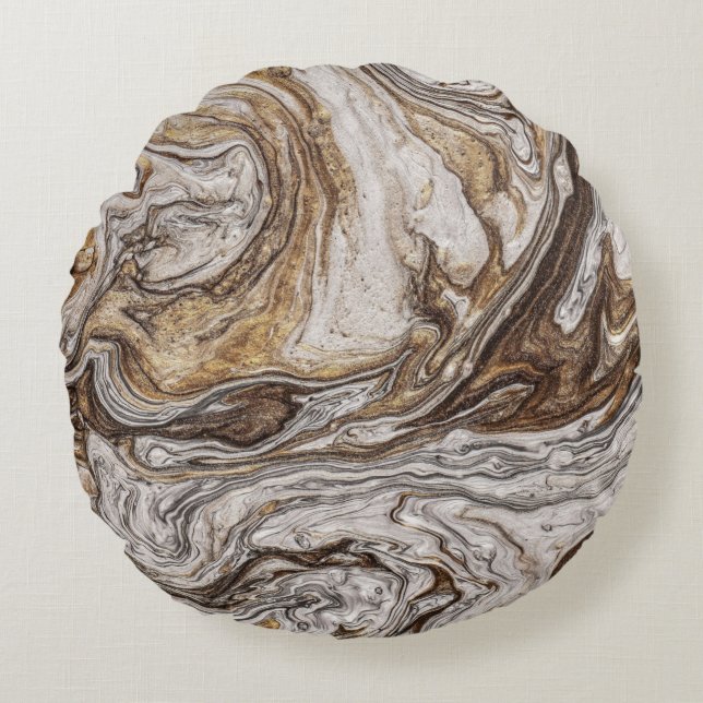 Almofada Redonda glamour 001 cores castanhas líquidas (Frente)