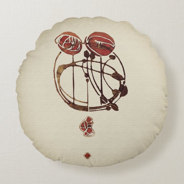 Almofada Redonda Glasgow Rose (Frente)