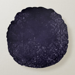 Almofada Redonda Glimmering Indigo Grunge Meia-Noite Roxo