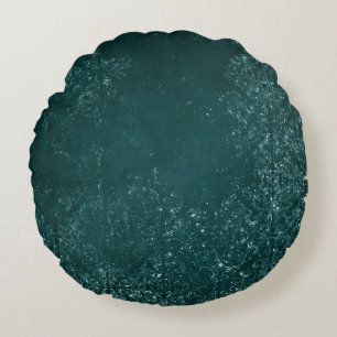 Almofada Redonda Glimmering Teal Grunge Rich Green Glam Damask