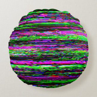 Almofada Redonda Glitch tech abstract pattern