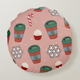 Almofada Redonda Glitter de Natal Neve Visco