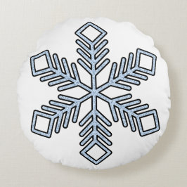 Almofada Redonda Glitter Snowflake - Baby Blue Branches