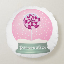 Almofada Redonda Globe de neve fofinha e giro inverno