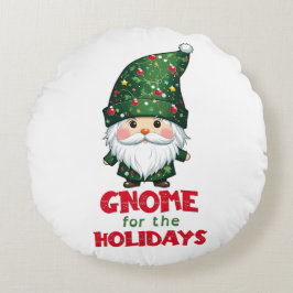 Almofada Redonda Gnomo Para Os Feriados Feliz E Adorável Natal