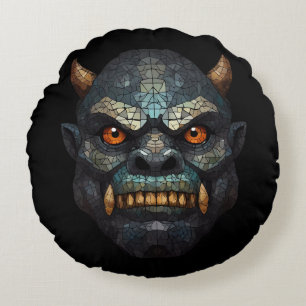Almofada Redonda Goblin e Orc Portrait
