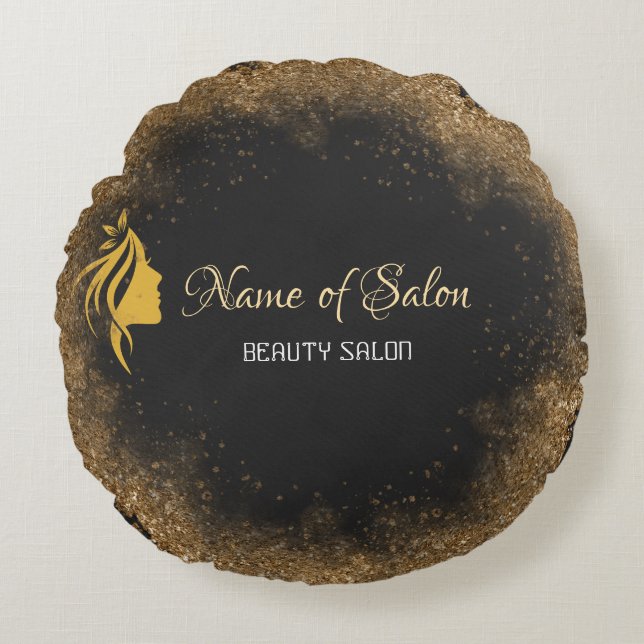 Almofada Redonda Gold and black   (Frente)