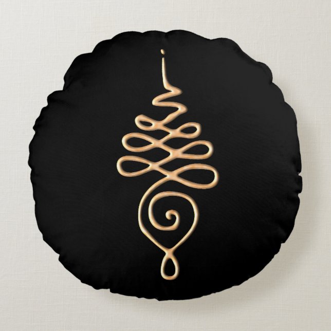 Almofada Redonda Gold Unalome  (Frente)