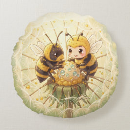 Almofada Redonda Golden Bumblebee in Bloom Dance.5