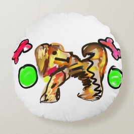 Almofada Redonda Golden retriever art