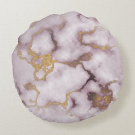 Almofada Redonda Golden Vein Marble Blush Aura Throw Pillows