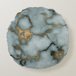 Almofada Redonda Golden Vein Marble Ocean Mist Throw Pillows
