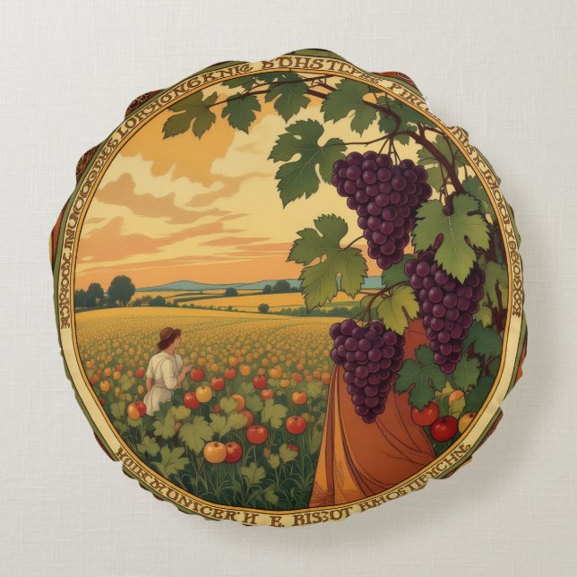 Almofada Redonda   Goldene Herbsternte – Reichtum der Natur (Verso)