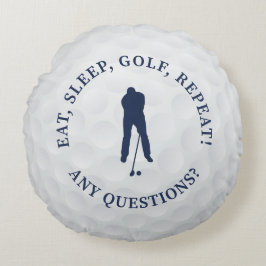 Almofada Redonda Golf Ball Personalizado Masculino Golfer Silhouett