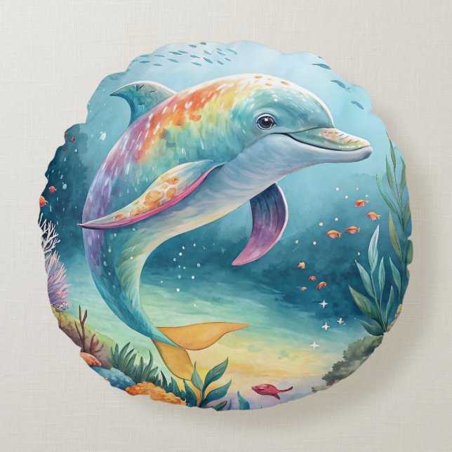 Almofada Redonda Golfinho submarino (Frente)