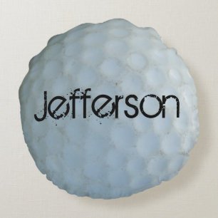 Almofada Redonda Golfistas - Bola de golfe distante personalizada