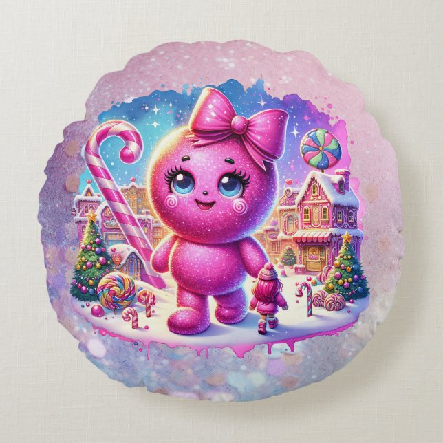Almofada Redonda GomaDropCandyLand (Frente)