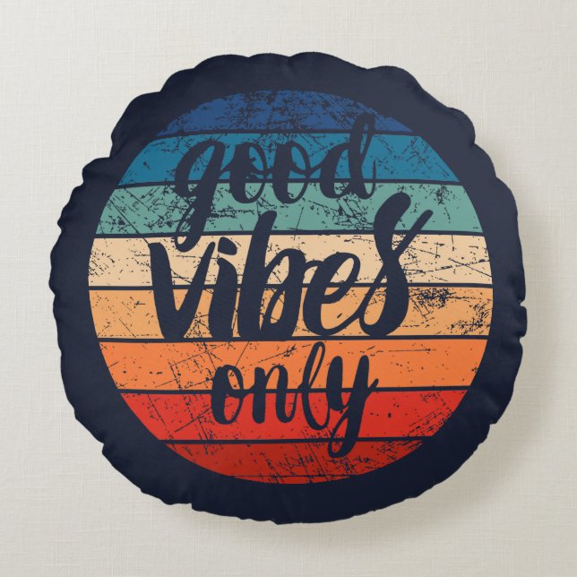 Almofada Redonda Good Vibes Only (Frente)