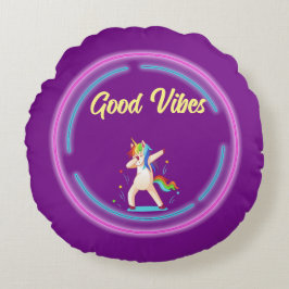Almofada Redonda Good Vibes Unicorn