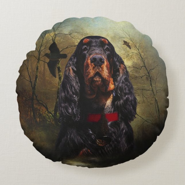Almofada Redonda Gordon Setter (Frente)