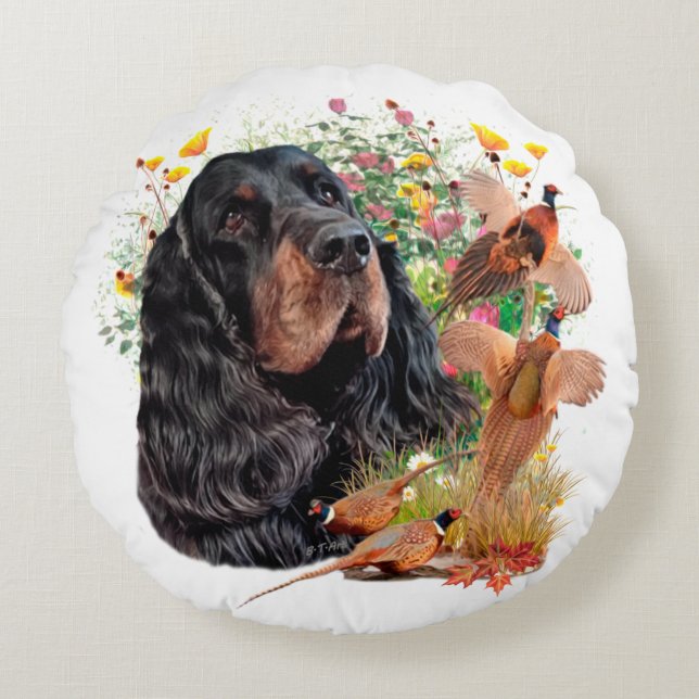 Almofada Redonda Gordon Setter  (Frente)