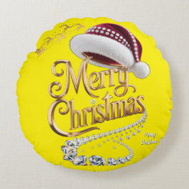 Almofada Redonda Gorro de Natal fofo