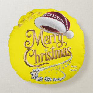Almofada Redonda Gorro de Natal fofo