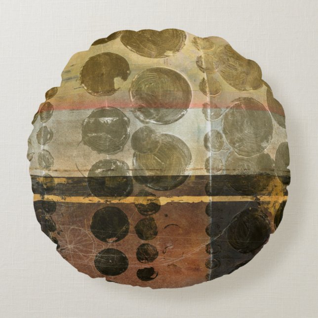 Almofada Redonda Gotas Verdes Circulares (Frente)