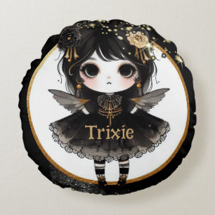 Almofada Redonda Gótico De Animes - Bonito Decor Personalizado Dom