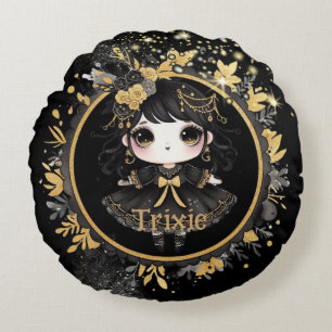 Almofada Redonda Gótico De Animes - Bonito Decor Personalizado Dom 