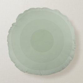 Almofada Redonda Gradação do Círculo Minimalista Verde Sage