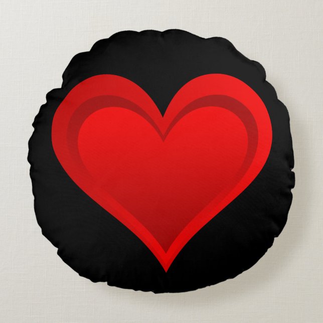 Almofada Redonda Gradientes VERMELHO AMOR CORAÇÃO + seu traseiro. & (Frente)
