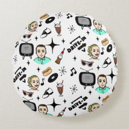 Almofada Redonda Gráficos retrorreflectores da década de 1950