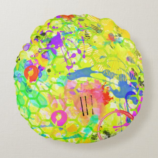 Almofada Redonda Grafite Verão (Frente)