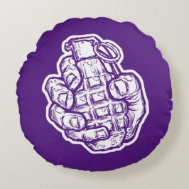 Almofada Redonda Granada Mão no Estilo História em quadrinhos