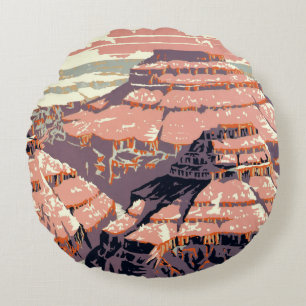 Almofada Redonda Grand Canyon Western Graphic Art American