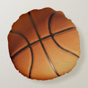 Almofada Redonda Grande Basquete Laranja Brilhante,