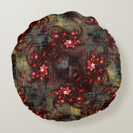 Almofada Redonda Grande contato de fractal estranho sobre a imagem